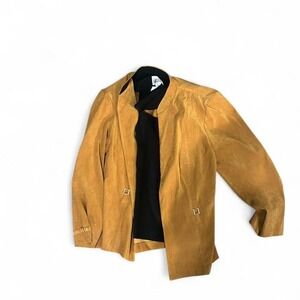 Women's 90s career jacket in mustard color with black built‎ in tank SIZE 20 W